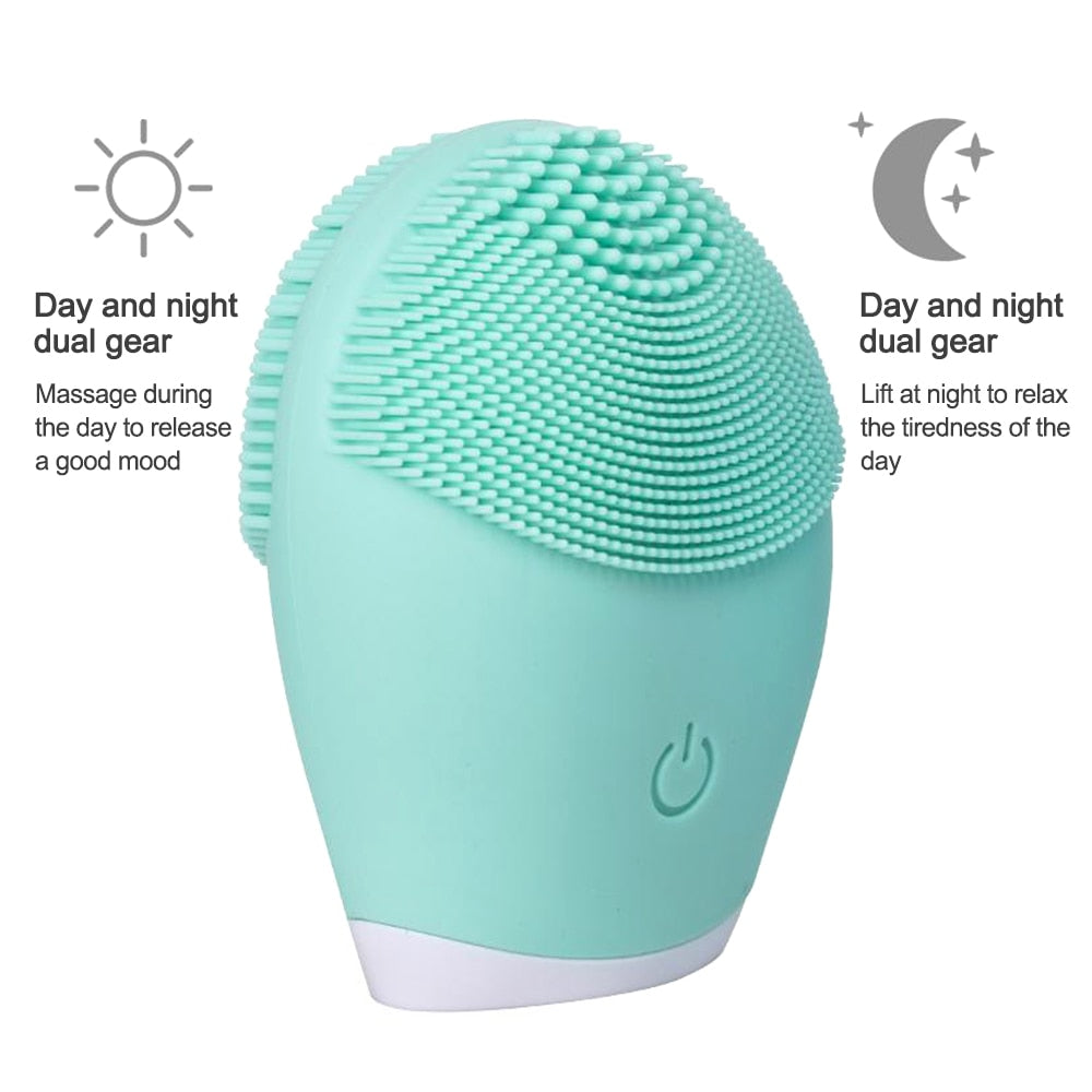 Electric Silicone Facial Brush Cleansing Skin Massager