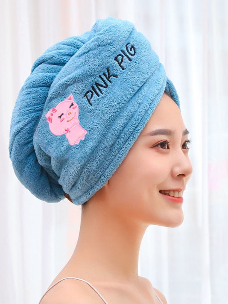 Women Girl Towels Bathroom Microfiber Towel Rapid Drying Hair Towel Magic Shower Cap Lady Turban Head Wrap