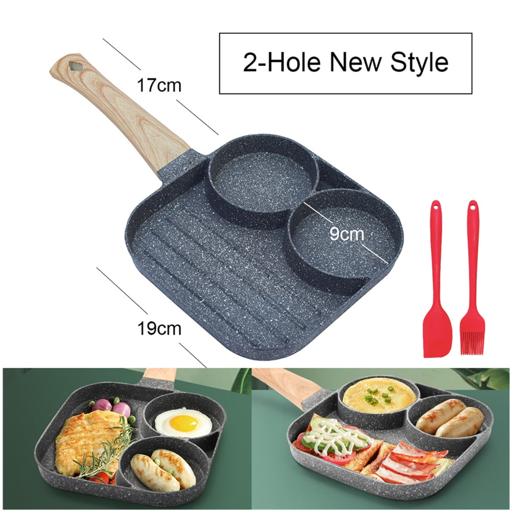 4-Hole 2-Hole Frying Pot Pan Thickened Omelet Pan Non-stick Pancake Steak