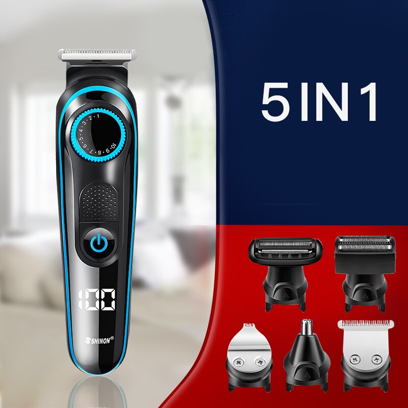 Electric Hair Clipper LCD Display Hair Cutting Machine Salon Barber Scissors Professional Oil Cutter Razor Blade