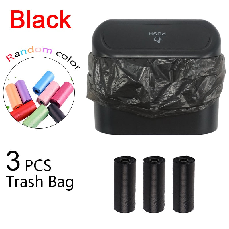 Hanging Car Trash Can Vehicle Garbage Dust Case Storage Box  Square Pressing Trash Bin Auto Interior Accessories for Car