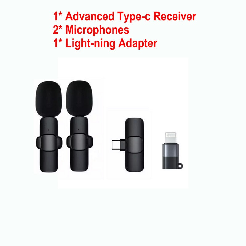 Wireless Lavalier Microphone Broadcast Lapel Microphones Set Short Video Recording Chargeable Handheld