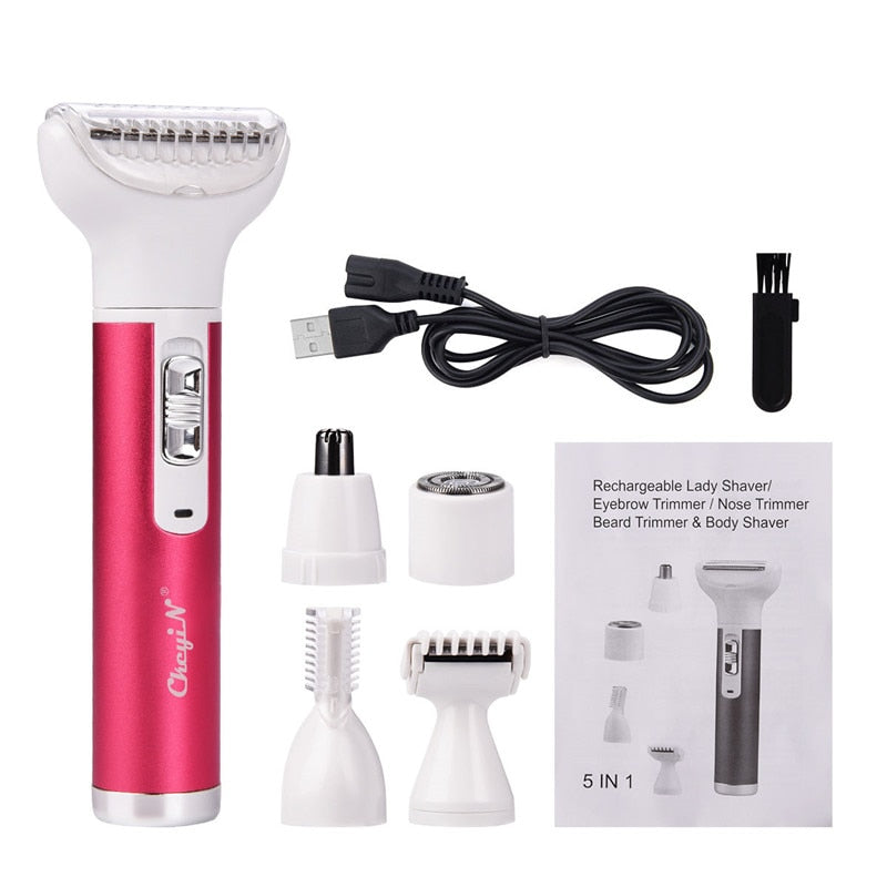 5 in 1 Women Epilator Female Eyebrow Trimmer