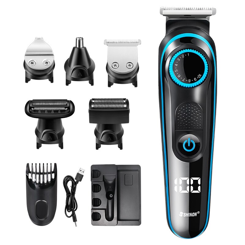 Electric Hair Clipper LCD Display Hair Cutting Machine Salon Barber Scissors Professional Oil Cutter Razor Blade